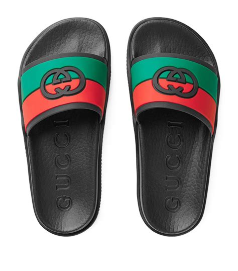 gucci nero slidees|Gucci canvas slide sandals.